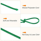 MECCANIXITY Waxed Cord 0.5mm Waxed Polyester Cord 175 Yard Wax String for Bracelet Making, Necklaces, Beading, Jewelry Making and DIY Crafts(Dark Green)