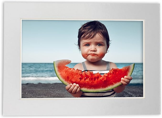 6x8 Mat for 8x10 Frame - Precut Mat Board Acid-Free Show Kit with Backing Board, and Clear Bags Metallic Silver 6x8 Photo Matte Made to Fit a 8x10 Picture Frame Matboard for Framing, Pack of 25 Mats