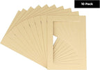 8x10 Mat for 6x8 Photo - Precut Tan Picture Matboard for Frames Measuring 8 x 10 Inches - Bevel Cut Matte to Display Art Measuring 6 x 8 Inches - Acid Free Pack of Ten MATS
