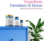 GRANOTONE Chalk Paint for Furniture, Matt-Finish Water-Based Acrylic Paint for Wood, Walls, Metal, Glass, Paper, Fabric Canvas, Maximum Coverage Chalk Paint for Kids & Adults, 250 Ml (GREECE BLUE)