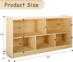 wingyz Wooden Storage Cabinet, 5-Section Montessori Bookshelf, Kids Toy Storage Organizer Book Shelf for Kids Rooms, Classroom, Playroom, Nursery, Preschool Book Shelves