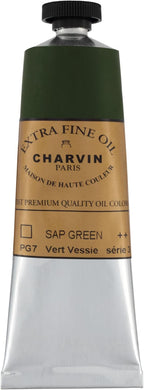 Charvin Extra Fine Oil Paint, Sap Green 60 ml - Triple-Milled, Rich Texture, Poppy Oil-Based, Light-Fast, Handmade, Archival Quality
