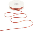 HUIHUANG Solid Color Satin Ribbon 1/8 inch x 100 Yards Roll Double Face Satin Ribbon for Crafts (Rust)
