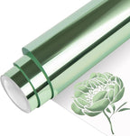 VINYL FROG Metallic Foil HTV Vinyl Roll 12" x5ft Mint Green Chrome Heat Transfer Vinyl Iron on Vinyl Easy to Cut & Weed DIY Heat Press Design for T-Shirts