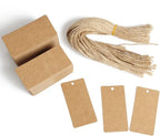 200pcs Kraft Paper Gift Tags with String, Price Tags, Display Label for DIY Project,Gifts Arts and Crafts Wedding Holiday (Brown)