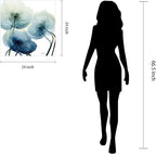 Empire Art Direct Frameless Free Floating Tempered Glass Panel Graphic Wall Art Ready to Hang, 24" x 24", Unfocused Beuaty, Blue Flower