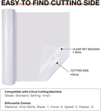 HTVRONT White Permanent Vinyl, 12" x 40 FT White Adhesive Vinyl Roll Compatible with Cricut Cutting Machine, Silhouette, Cameo Cutters, Signs, Scrapbooking, Craft, Die Cutters (Glossy White)