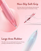Four Candies 12Pack 0.5mm Black Ink Quick Dry Retractable Gel Pen Set, Cute Transparent Pastel Fine Point Note Taking Aesthetic lnk Pens, Comfort Grip Drawing Writing School Office Home (Black)