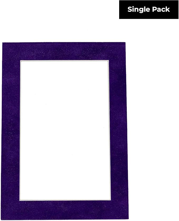 Poster Palooza 11x14 Mat Bevel Cut for 8.5x11 Photos - Acid Free Purple Crocus Suede Precut Matboard - For Pictures, Photos, Framing - 4-ply Thickness
