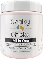 Chalky Chicks All-in-One Chalk Paint for Furniture or Cabinet - 4 Fl Oz - Matte Finish Paris Pink for Metal, Wood Furniture Paint - No Sanding All-in-One for Home Decor & Crafts, USA Made
