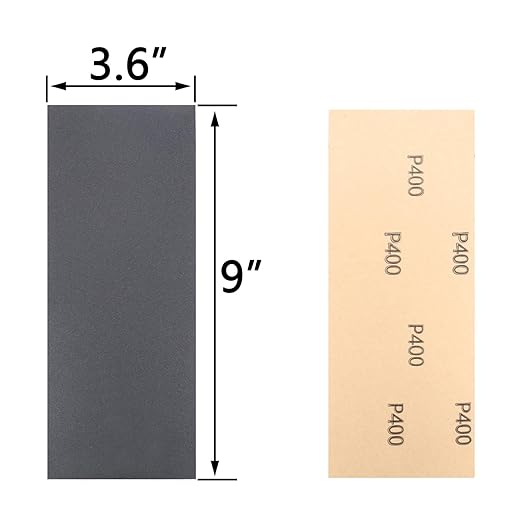 30Pcs 9 x 3.6 Inchs 400 Grit Wet and Dry Handmade Universal Sanding Sheets, Suitable for Woodworking Furniture/Automobiles/Metal/Lacquer Polishing Sandpaper