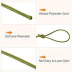 MECCANIXITY Waxed Cord 1.5mm Waxed Polyester Cord 175 Yard Wax String for Bracelet Making,Necklaces, Beading,Jewelry Making and DIY Crafts(Army Green)