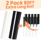 HTVRONT Heat Transfer Vinyl Rolls - 2 Pack 12" x 80ft Black and White HTV for T Shirts, Iron on Vinyl Compatible with Cricut Cutting Machine (White and Black)