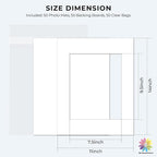 Mat Board Center, Pack of 50, 11x14 for 8x10 White Picture Mat Sets - Acid Free, 4-ply Thickness, Bevel Pre-Cut White Core - Includes Backing Boards and Clear Bags - for Pictures, Photos, Framing