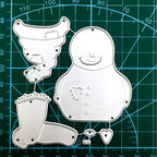 Mvchifay Cutting Dies for Card Making Metal Die-Cuts Scrapbooking Tool Hollow Frame DIY Craft Punch Template Embossing for Paper Album Decor (6 Pcs Snowman-9.4x6.2cm)