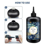Crystal Clear Hard UV Resin Upgraded Formula Ultraviolet Fast Curing for Jewelry Making Craft Decoration, Hard Transparent Glue Solar Cure Sunlight Activated Resin (500g)