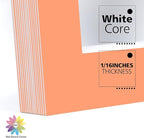 Mat Board Center, Pack of 10, 11x14 for 8x10 Orange Color Mats - Bevel Cut, Acid Free, 4-ply Thickness, White Core - for Pictures, Photos, Framing