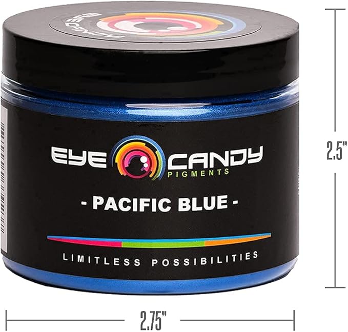 Eye Candy Pigments Premium Blue Mica Powder - Pacific Blue (50gr) - for Epoxy, Resin, Soap, Paint, Woodworking, Acrylic Pouring, Bath Bombs, Fishing Lures - DIY Arts and Crafts Additive