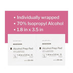 McKesson Alcohol Prep Pads [Pack of 100] 70% Isopropyl, Individually Wrapped Wipes, Sterile, Medical-Grade, First Aid, Large