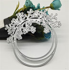 Mvchifay Cutting Dies Happy Birthday Metal Stencils Scrapbooking Tool DIY Emboss Paper Card Making (Wreath-11.2x11cm)
