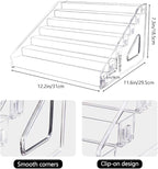 Trading Card Display Stand, 7-Tier Greeting Card Display Stand, 12 in Acrylic Portable Versatile Display Rack Holder for Graded Cards, PSA Cards,Sports Cards, Business Cards (1 Pack)