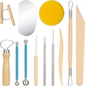 Amrules Clay Tools Kit, 12 PCS Pottery Tools, Practical Polymer Sculpting Tool Kit, Air Dry Clay Tool Set Suitable for Adults, Pottery Craft, Dotting, Drawing, Modeling, Shaping