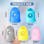 30 pcs Rubber Thimble, Rubber Finger Tips, Office thimbles for Hand Embroidery, Cutting, Knitting & Counting, dedos de silicona para las Manos, dedales para Coser，Thumb Thimble in 5 Sizes and Colors