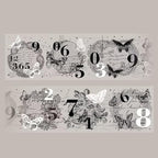 3pcs Vintage Lace Tape Cutout Art Lace Black White Stickers Roll Sticker PET Reusable Exquisite Lace Butterflies Floral Pattern Tape for DIY Scrapbook Album Journal Photo Frames Decor