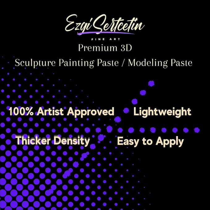 3D Sculpture Painting Paste|Texture Paste|Decorative Plaster|Ready to Use|Unique Colors|Ideal for Artwork|Stencil|Flowers|Texture|Art Relief| 6 oz (Metallic White)