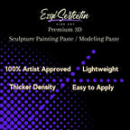3D Sculpture Painting Paste|Texture Paste|Decorative Plaster|Ready to Use|Unique Colors|Ideal for Artwork|Stencil|Flowers|Texture|Art Relief| 6 oz (Metallic White)