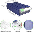 9pcs Sewing Craft Storage Box Hardware Craft Drawer Storage Cabinet Plastic Stacking Shelf With Divider Tag Cards Multifunctional Rack For Home Office Small Items (9, Blue)
