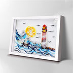 Uniquilling Quilling Kits Paper Quilling Kit for Adults Beginner, 8 * 10 in Paper Filigree Painting Kits, DIY Kits for Adults with Quilling Tools, Modern Wall Art for Living Room