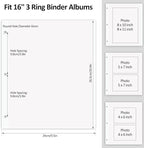 Zesthouse Photo Album Refill Pages for 3 Ring (10 Pack), 16 in Photo Albums Self Adhesive Pages Holds 8x10 5x7 4x6 2x3 Photos or Recipe Cards