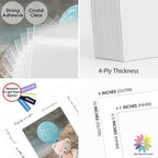 Mat Board Center, Pack of 50, 8x10 for 5x7 White Picture Mat Sets - Acid Free, 4-ply Thickness, Bevel Pre-Cut White Core - Includes Backing Boards and Clear Bags - for Pictures, Photos, Framing