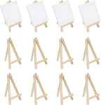 MECCANIXITY Mini Wood Display Easels, 5.9"x3.1"A-Frame Painting Tabletop Easels Holder Stand for Artists Beginners Displaying Small Canvases Art Photos Business Cards(Pack of 12, Wood Color)