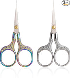 Small Sewing Scissors Sharp Embroidery Crochet Scissors, 2 Piece crochet accessories Yarn fabric scissors for Needlework Arts & Crafts DIY Tools
