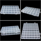 4Packs 28 Grids Bead Organizer Plastic Organizer Box with Fixed Dividers-Jewelry, Accessories, and Small Parts Container Clear Box for Jewerly Beads, Sewing, Drawing