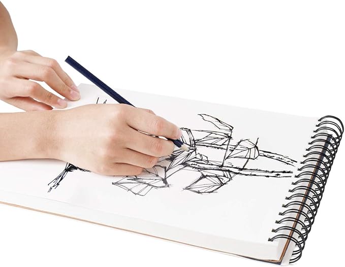 Bachmore Sketchpad 9X12 Inch (68lb/100g), 100 Sheets of TOP Spiral Bound Sketch Book for Artist Pro & Amateurs | Marker Art, Colored Pencil, Charcoal for Sketching