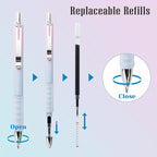 Gel Pens Fine Point 0.7mm Black Ink Gel Pen Retractable Cute Pens for Smooth Writing School Office Supplies, Pack of 12