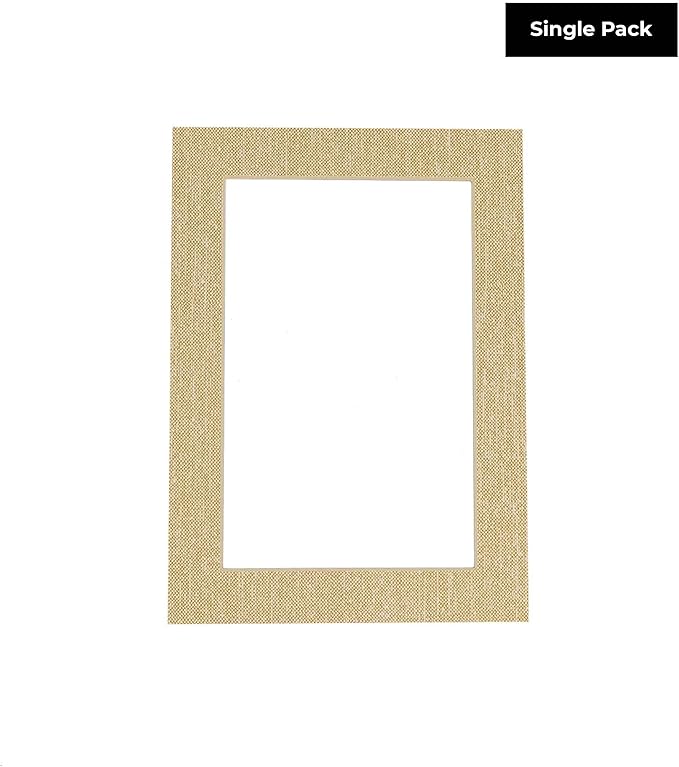 Poster Palooza 8.5x11 Mat Bevel Cut for 7x9 Photos - Acid Free Fresh Linen Canvas Precut Matboard - For Pictures, Photos, Framing - 4-ply Thickness