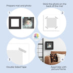 Mat Board Center, Pack of 25, 12x12 for 8x8 Black Mats - Acid Free, 4-ply Thickness, White Core - for Pictures, Photos, Framing