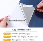 rabbitgoo Window Privacy Film One Way Window Tint for Home, Removable Reflective Heat Sun Blocking Anti UV Glass Door Covering, Mirror Tinting Film House Office, 23.6 in X 9.8 Feet, Blue Silver