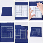 FREEBLOSS Sashiko Embroidery Stencils Sashiko Stencil Geometric Embroidery Patterns Stencils for Drawing Sashiko Template for Hand Quilting and Embroidery14x14cm