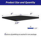 Foam Padding Sheets with Adhesive Backing - 1/4" Thick Self Stick Neoprene Insulation Foam,1/4 Inch Thick X 4 Inch Long X 4 Inch Wide (4, 1/4Inch x 4Inch x 4Inch)