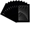 Pack of TEN 11x14 Mats Bevel Cut for 8.5x11 Photos - Acid Free Black Suede Precut Matboards For Pictures, Photos, Framing - 4-ply Thickness