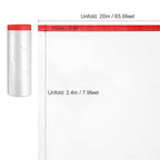 uxcell Pre-Taped Masking Film, 7.9ft x 66ft High-Tack Painters Tape Plastic Drop Cloth with High-Tack Painters Tape for Painting Protection Red 4Pcs