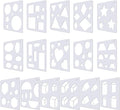 Outus 16 Pieces Kids Drawing Stencils Basic Shape Plastic Drawing Stencil Template Geometry Shape Reusable DIY Painting for Kids Girls Boys Gifts Home Classroom Crafts