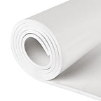 Sponge Neoprene Foam Rubber Sheet with Adhesive, 12 in x 60 in x 1/4 in Multi-Function Soundproof High Density Waterproof Rubber Mat, Perfect Cosplay Easy Cut DIY Neoprene Padding Roll - White