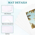 ZBEIVAN 11x14 White Picture Mats with Core Bevel Cut Frame Mattes for 8x10 Pictures - Pack of 5