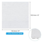 PATIKIL 6061 T651 Aluminum Sheet Metal 6 x 6 x 1/32(0.0315") Inch 3Pcs Flat Plain Aluminum Plate Covered Stock with Protective Film, Heat Rectangle 0.8MM for Lndustry Crafting